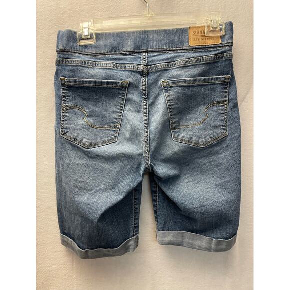 Levi Strauss signature gold pull on Bermuda jean short denim sz 6 elastic 28 - Picture 3 of 5